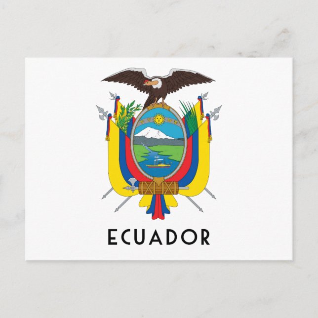 Ecuador - symbol/jacka av arm/flagga/färg/emblem vykort (Framsida)