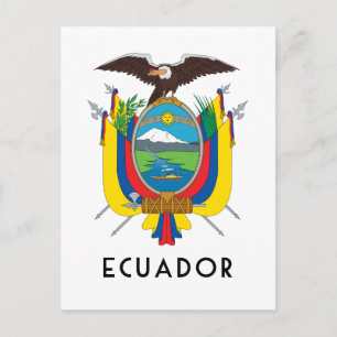 Ecuador - symbol/jacka av arm/flagga/färger/emblem vykort