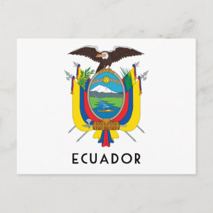 Ecuador - symbol/jacka av arm/flagga/färger/emblem vykort