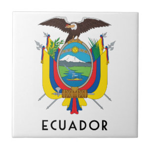 Ecuador - symbol/vapensköld/flagga/färger/emblem kakelplatta