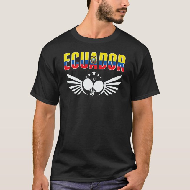 Ecuador Table Tennis   Support Ecuadorean Ping Pon T Shirt (Framsida)