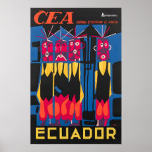 Ecuador tryck sydamerikansk konst CEA reseraffisch