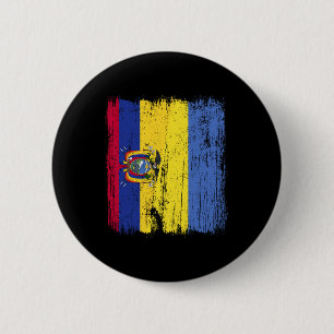Ecuador Ukraina Halv Flagga Ecuatoriansk Ukrainsk  Knapp