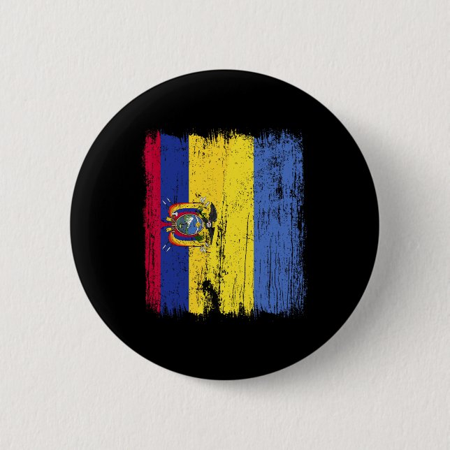 Ecuador Ukraina Halv Flagga Ecuatoriansk Ukrainsk  Knapp (Framsida)