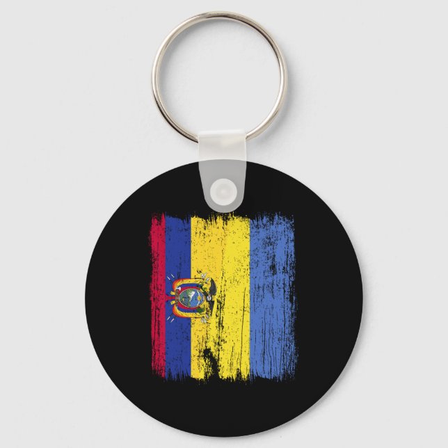 Ecuador Ukraina Halv Flagga Ecuatoriansk Ukrainsk  Nyckelring (Framsida)