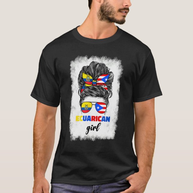 Ecuadorian And Puerto Rican Rico Ecuador Flag Girl T Shirt (Framsida)