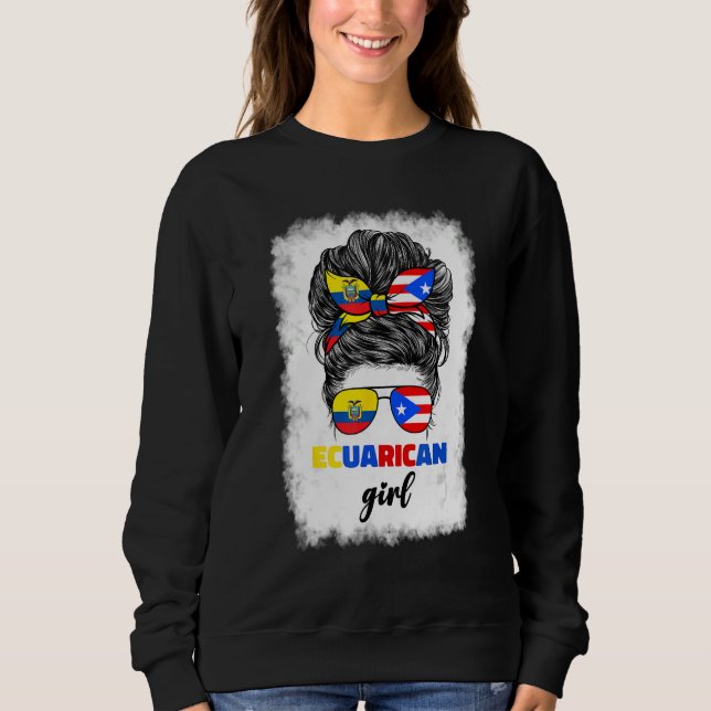 Ecuadorian And Puerto Rican Rico Ecuador Flag Girl T Shirt (Framsida)