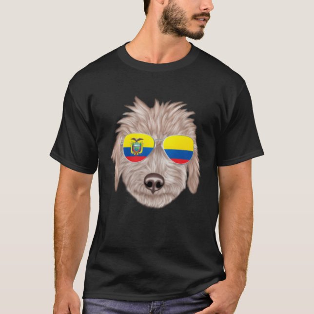 Ecuadorian Flag Bedlington Terrier Dog Ecuador Poc T Shirt (Framsida)