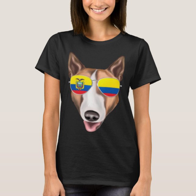 Ecuadorian Flag Bull Terrier Dog Ecuador Pocket T Shirt (Framsida)