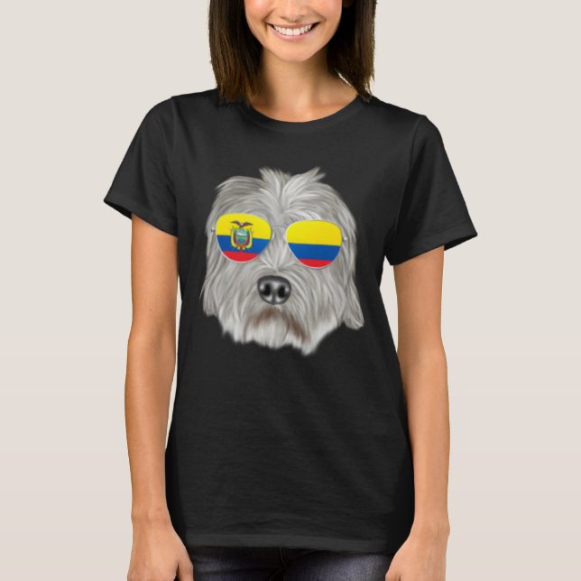 Ecuadorian Flag Dandie Dinmont Terrier Dog Ecuador T Shirt (Framsida)