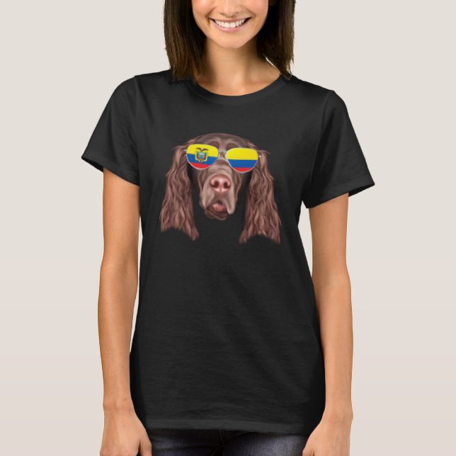Ecuadorian Flag Field Spaniel Dog Ecuador Pocket T Shirt (Framsida)