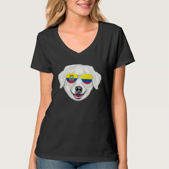 Ecuadorian Flag Kuvaszok Dog Ecuador Pocket T Shirt (Framsida)