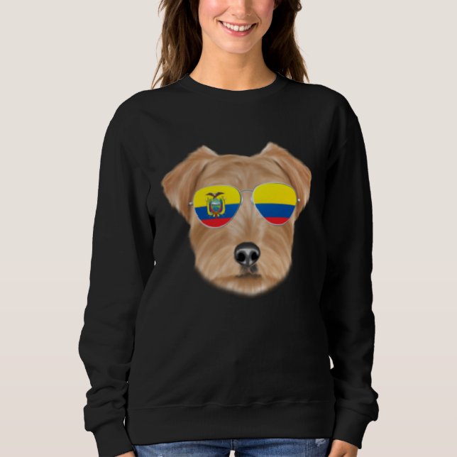 Ecuadorian Flag Norfolk Terrier Dog Ecuador Pocket T Shirt (Framsida)
