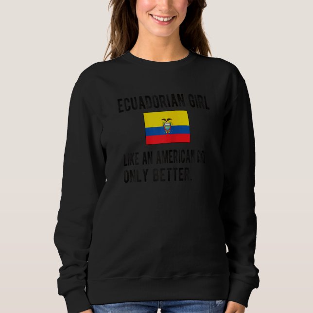 Ecuadorian Girl Ecuador Flagga Ecuadorian Roots T Shirt (Framsida)