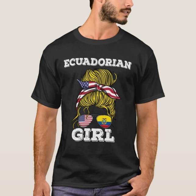 Ecuadorian Girl Ecuador Roots T Shirt (Framsida)