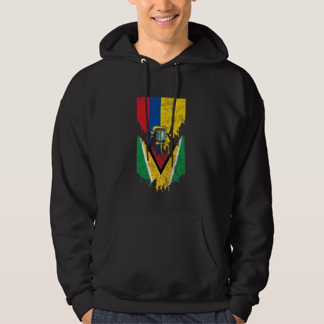 Ecuadorian Guyanese Flaggor Ripping Torn Ecuador G Hoodie (Framsida)