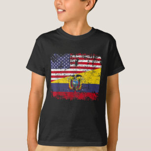 ECUADORIAN ROOTS Halamerikanska Flagga USA ECUADOR T Shirt