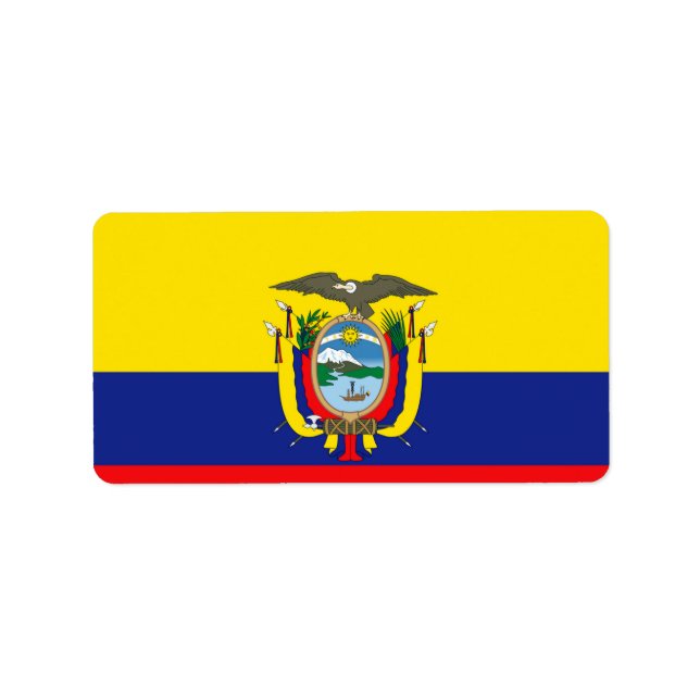 ecuadoriansk Flagga Adressetikett (Framsidan)