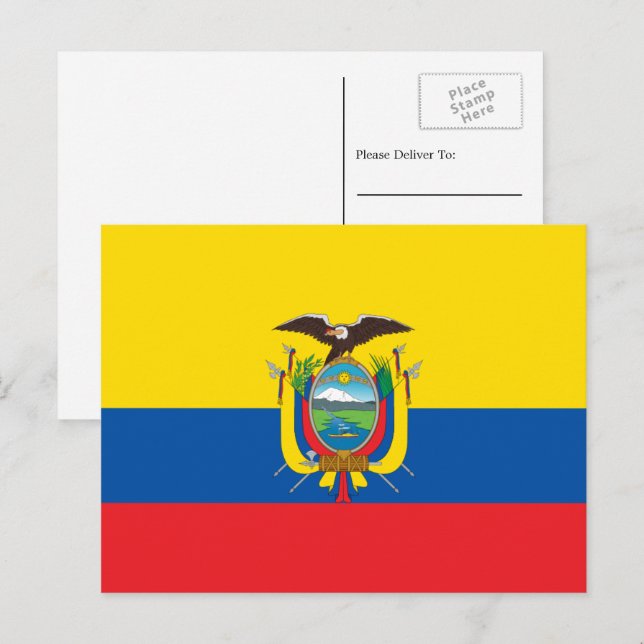 Ecuadoriansk flagga, Flagga av Ecuador Vykort (Fram/baksida)