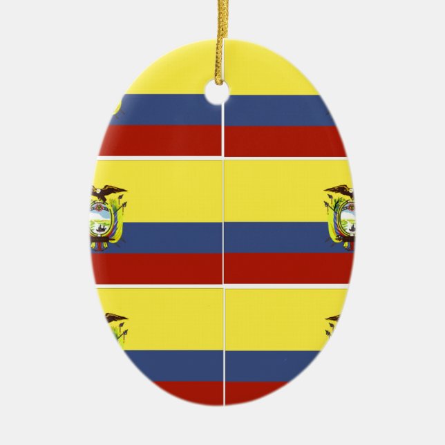 ecuadoriansk flagga julgransprydnad keramik (Framsidan)