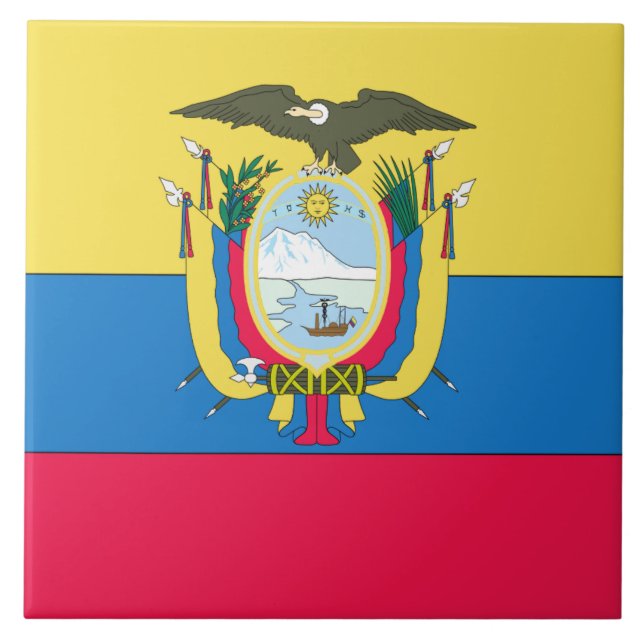 Ecuadoriansk flagga kakelplatta (Framsidan)