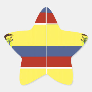 ecuadoriansk flagga stjärnformat klistermärke