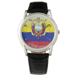 Ecuadoriansk glansig flagga armbandsur
