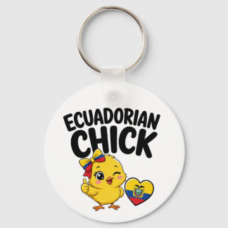 Ecuadoriansk kyckling Söt design med Ecuadors flag Nyckelring