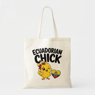 Ecuadoriansk kyckling Söt design med Ecuadors flag Tygkasse