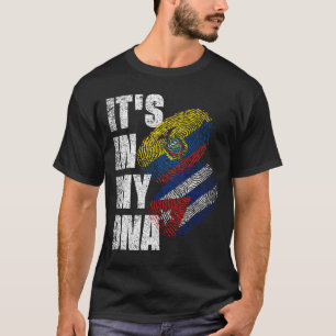 ecuadoriansk och kubansk blandning av DNA-Flagga T Shirt