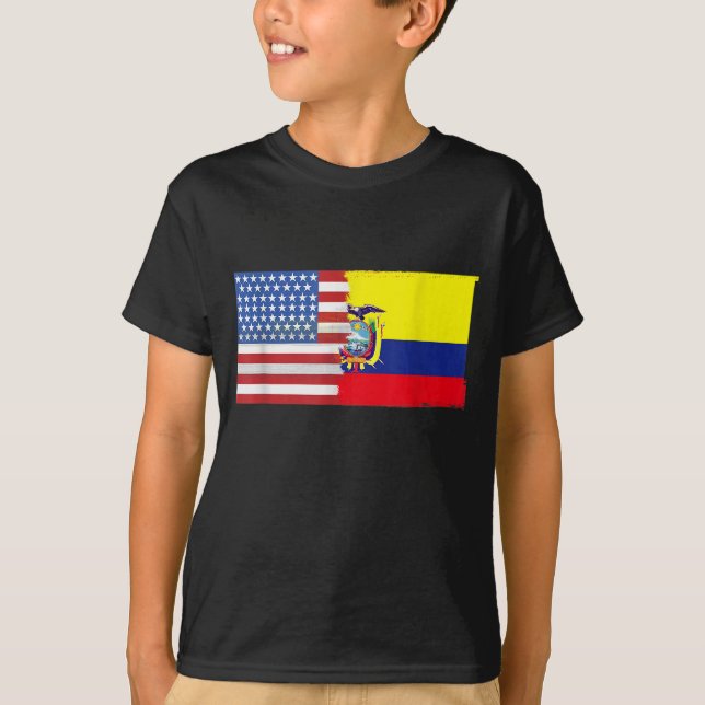 Ecuadorianska amerikanska halvecuadorianska halvam t shirt (Framsida)
