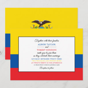 Ecuadorianska Flagga, Flagga Ecuador Bröllop Inbjudningar