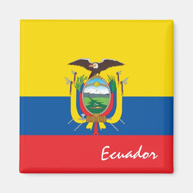 ecuadorianska flagga och ecuadorianska helgdag/spo magnet (Framsidan)