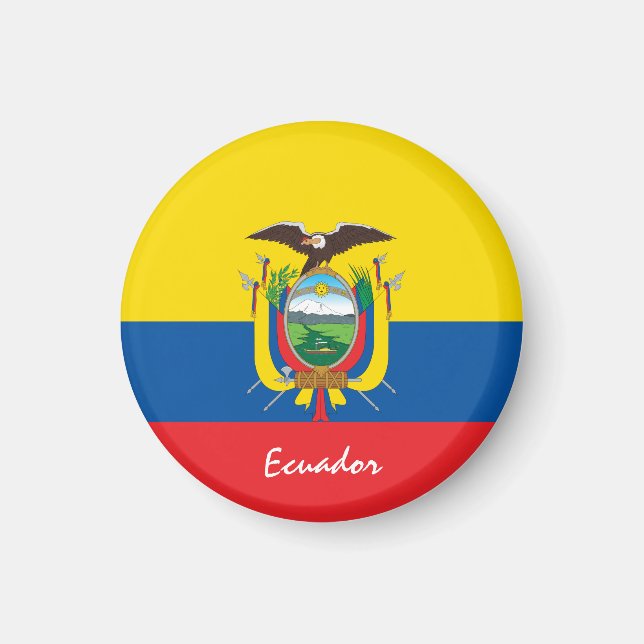 ecuadorianska flagga och ecuadorianska - resor/spo magnet (Framsidan)