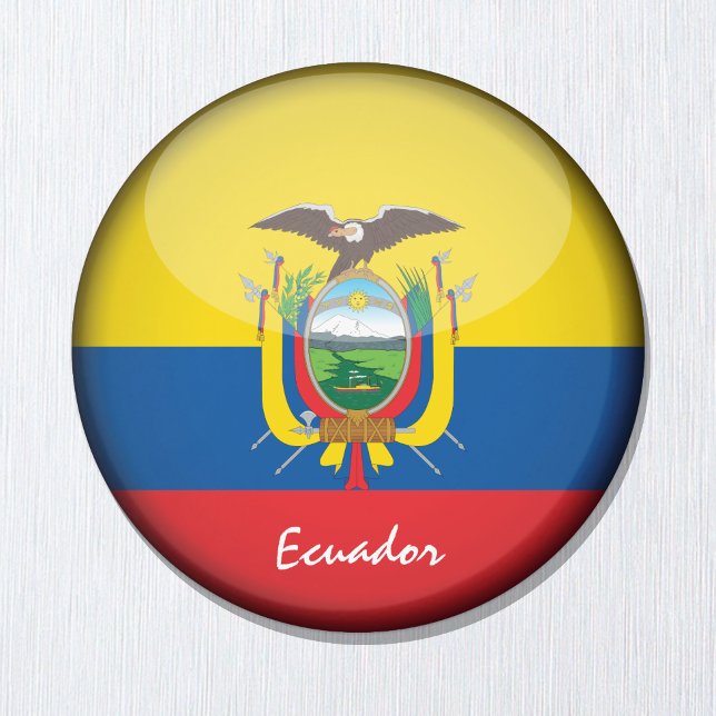 ecuadorianska flagga och ecuadorianska - resor/spo magnet (Skapare uppladdad)