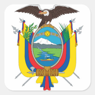 ecuadors emblem fyrkantigt klistermärke