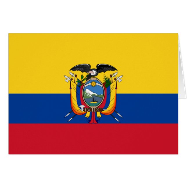 Ecuadors flagga hälsningskort (Framsidan Horizontal)