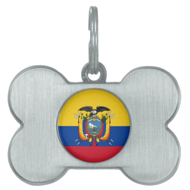 Ecuadors flagga ID-bricka husdjur (Framsidan)