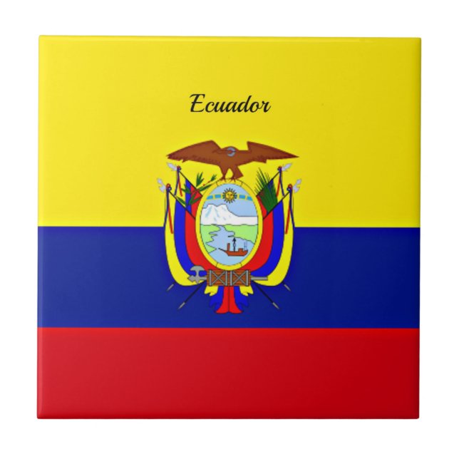Ecuadors flagga kakelplatta (Framsidan)