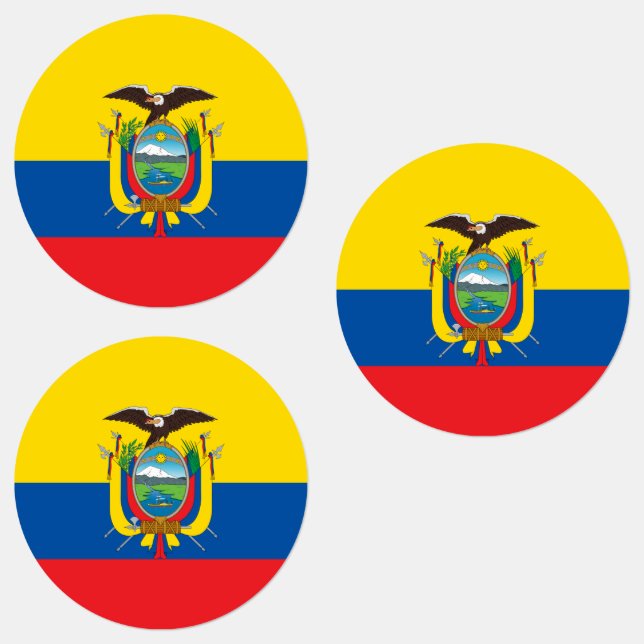 Ecuadors flagga klistermärke (Grupp)
