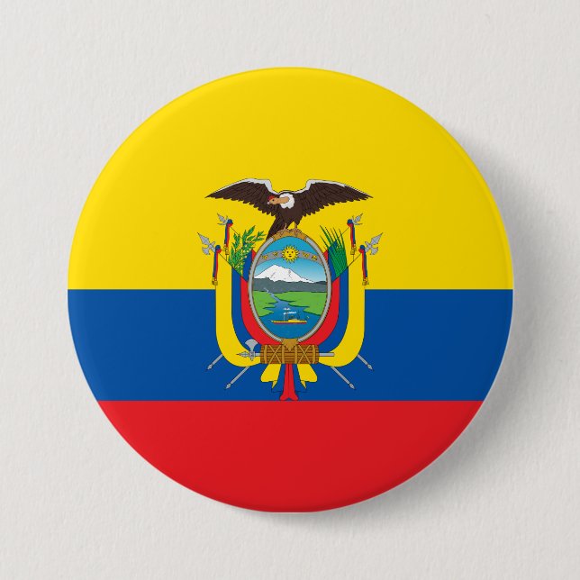Ecuadors flagga knapp (Framsida)
