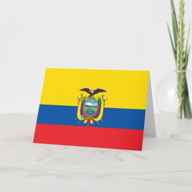 Ecuadors Flagga Kort (Framsida)