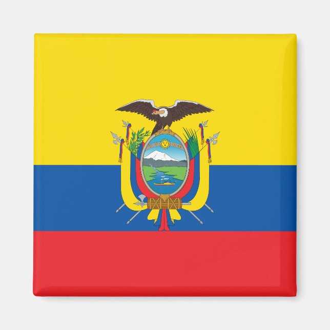 Ecuadors flagga magnet (Framsidan)