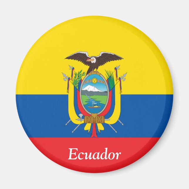 Ecuadors flagga magnet (Framsidan)