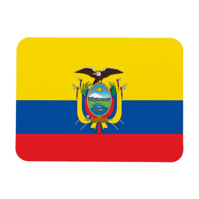 Ecuadors flagga magnet (Horisontell)