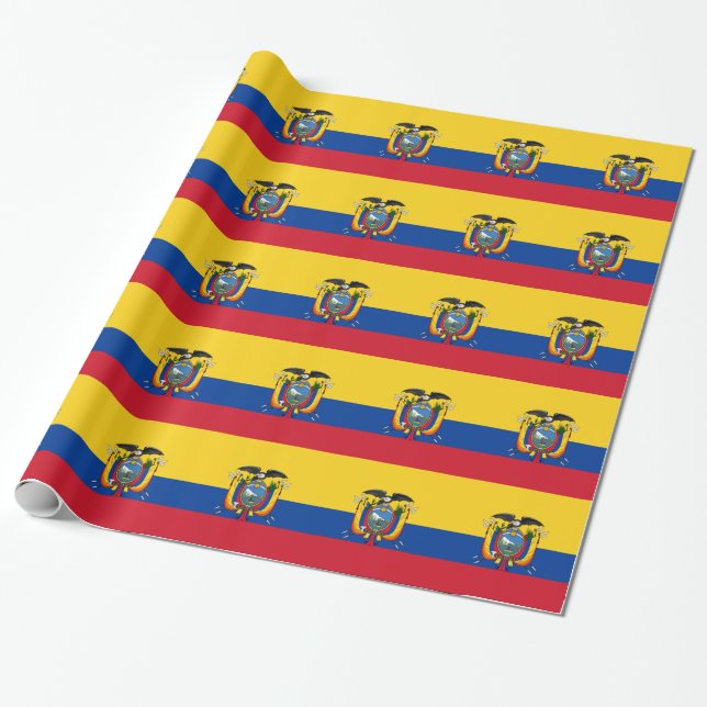 Ecuadors Flagga Presentpapper (Utrullad)