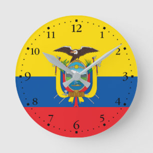 Ecuadors flagga rund klocka