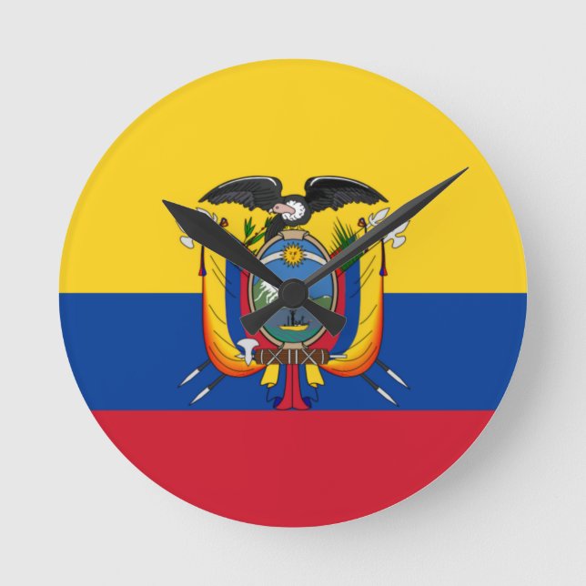 Ecuadors flagga rund klocka (Framsida)