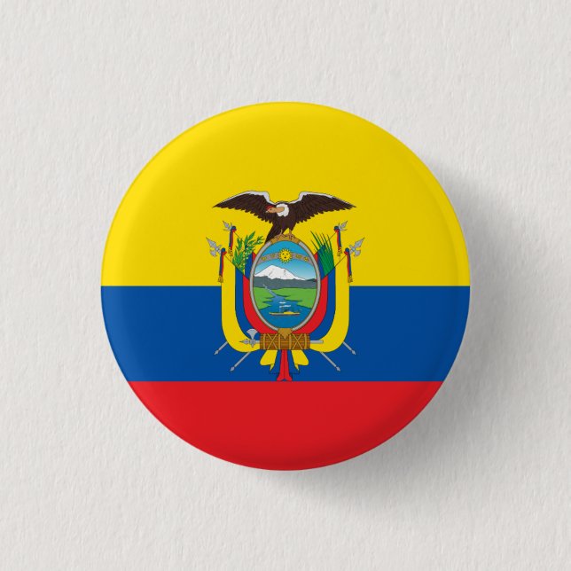 Ecuadors nationella flagga knapp (Framsida)