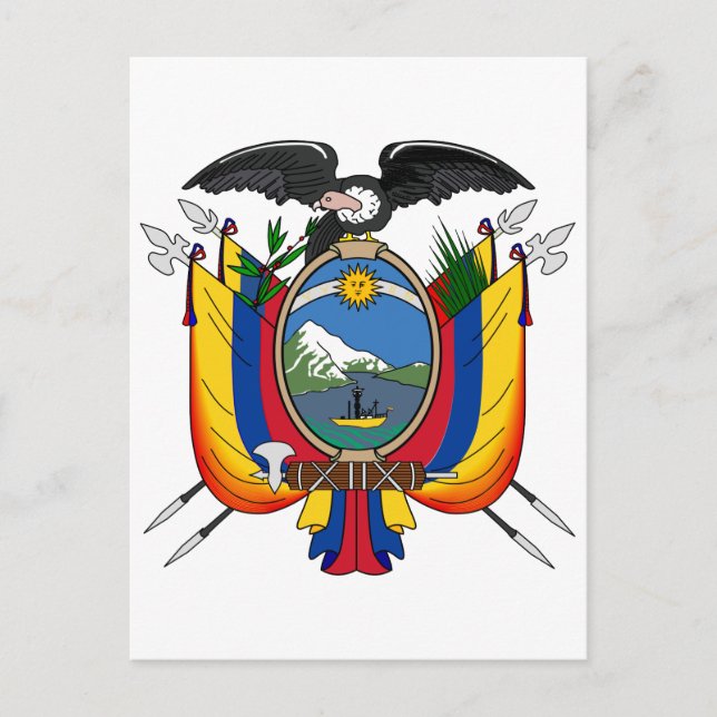 Ecuadors Officiell Jackar av Arm Heraldry Symbol Vykort (Framsida)